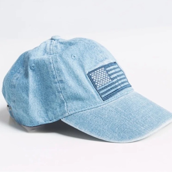 Denim American Flag Cap NWT - Picture 3 of 12